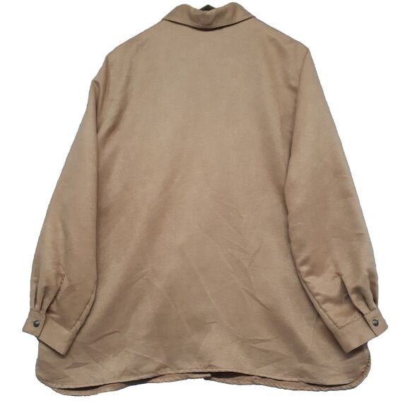 Napa Valley Camel Embroidered Collared Button Up Top Jacket Size 1X Shacket - Picture 6 of 7